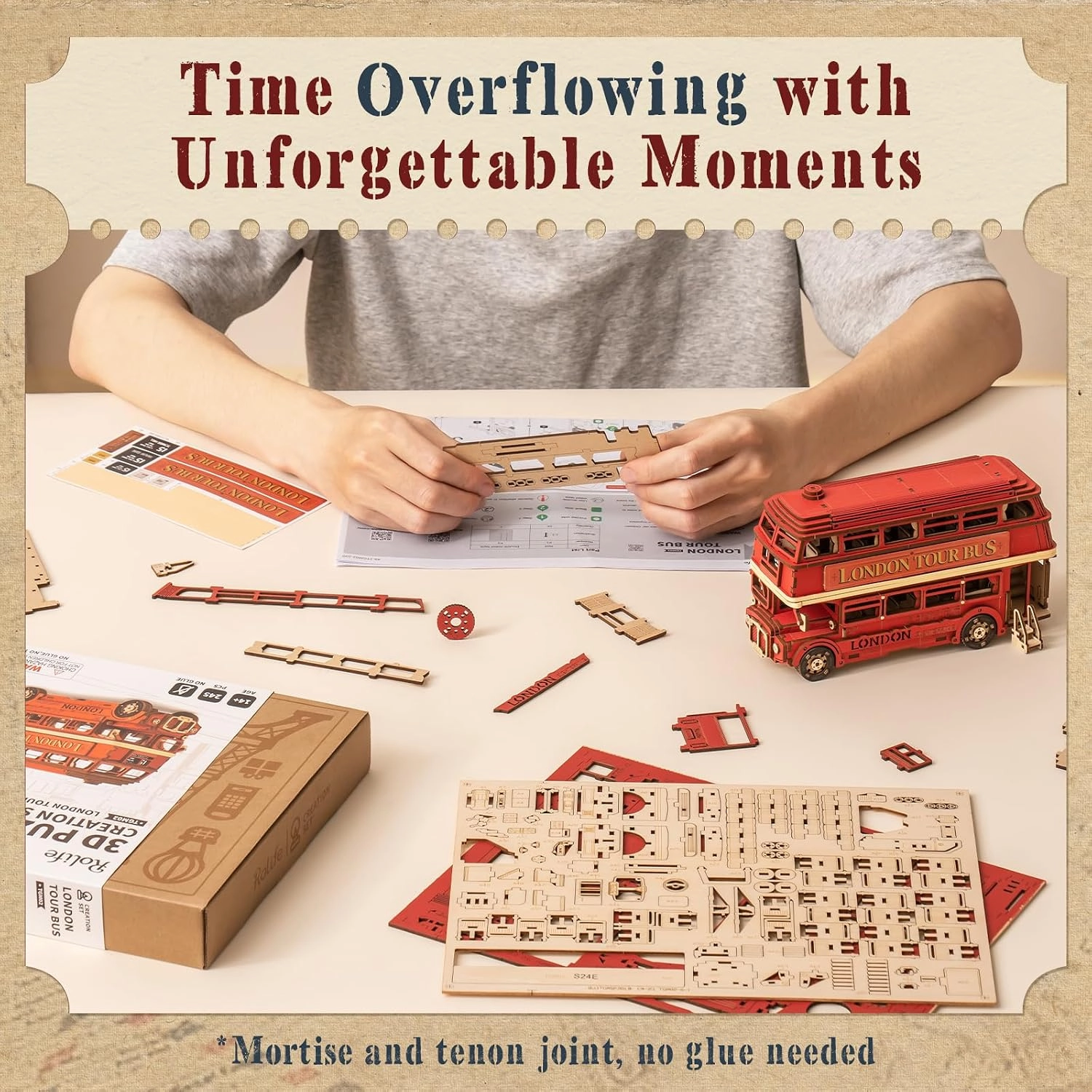Rolife 3D Wooden Puzzle- London Bus TGM02 13.webp