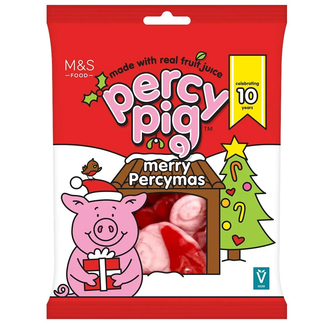 M&S Percy Pig Merry Percymas Fruit Gums 170g.webp