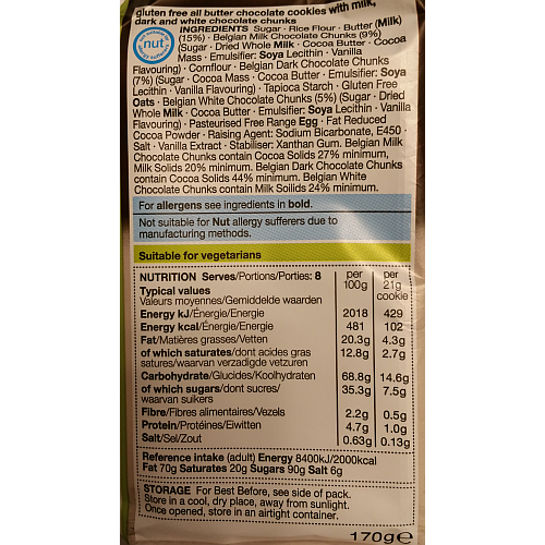Marks & Spencer Gluten Free Belgian Triple Choc Chunk Cookies 170g 2.png